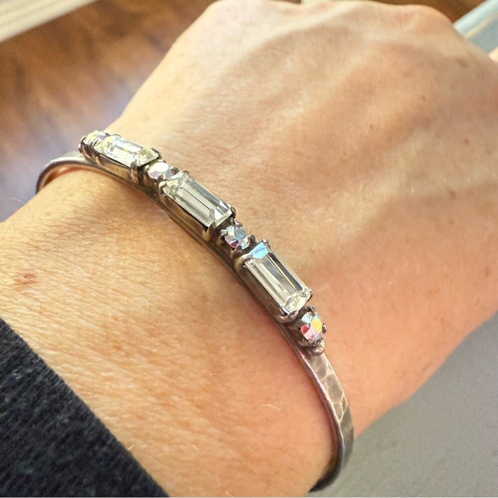 Sorrelli Crystal Hammered Cuff Bracelet - Picture 2 of 9